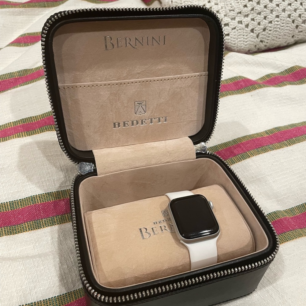 Smooth real leather watch travel case